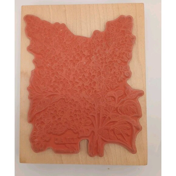 VTG PSX Lilac BOTANICAL FLOWERS K-1299 5" CRAFTING RUBBER STAMP - Picture 2 of 3